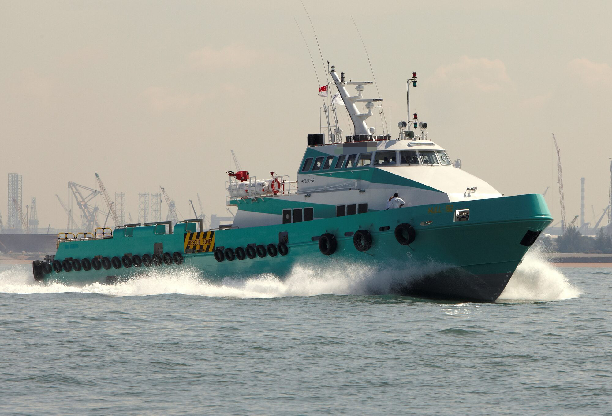 Crew boat underway